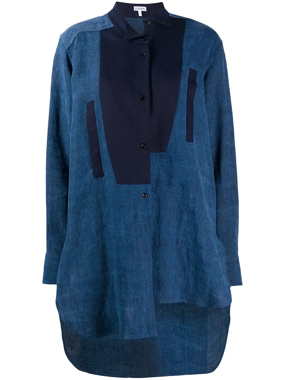 Loewe 
Asymmetric Step-hem Longline Shirt Blue